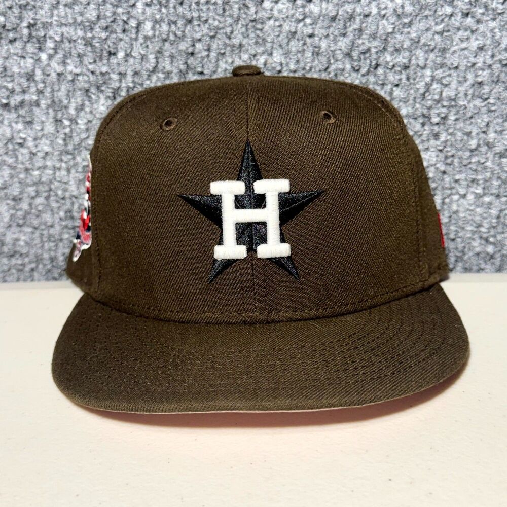 New Era Houston Astros 59FIFTY Cap Brown H Logoโ Snapback Baseball Hat One Size